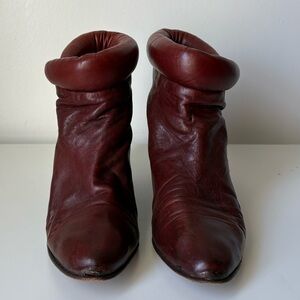 Vintage 1970s Mario Valentino Leather Ankle Boots Made in Italy